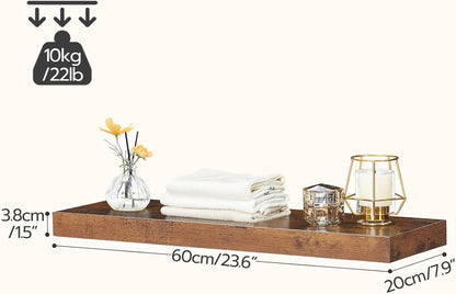 HOOBRO Floating Shelves for Wall, Wall Mounted Shelf Set of 2, 23.6" Hanging Shelf with Invisible