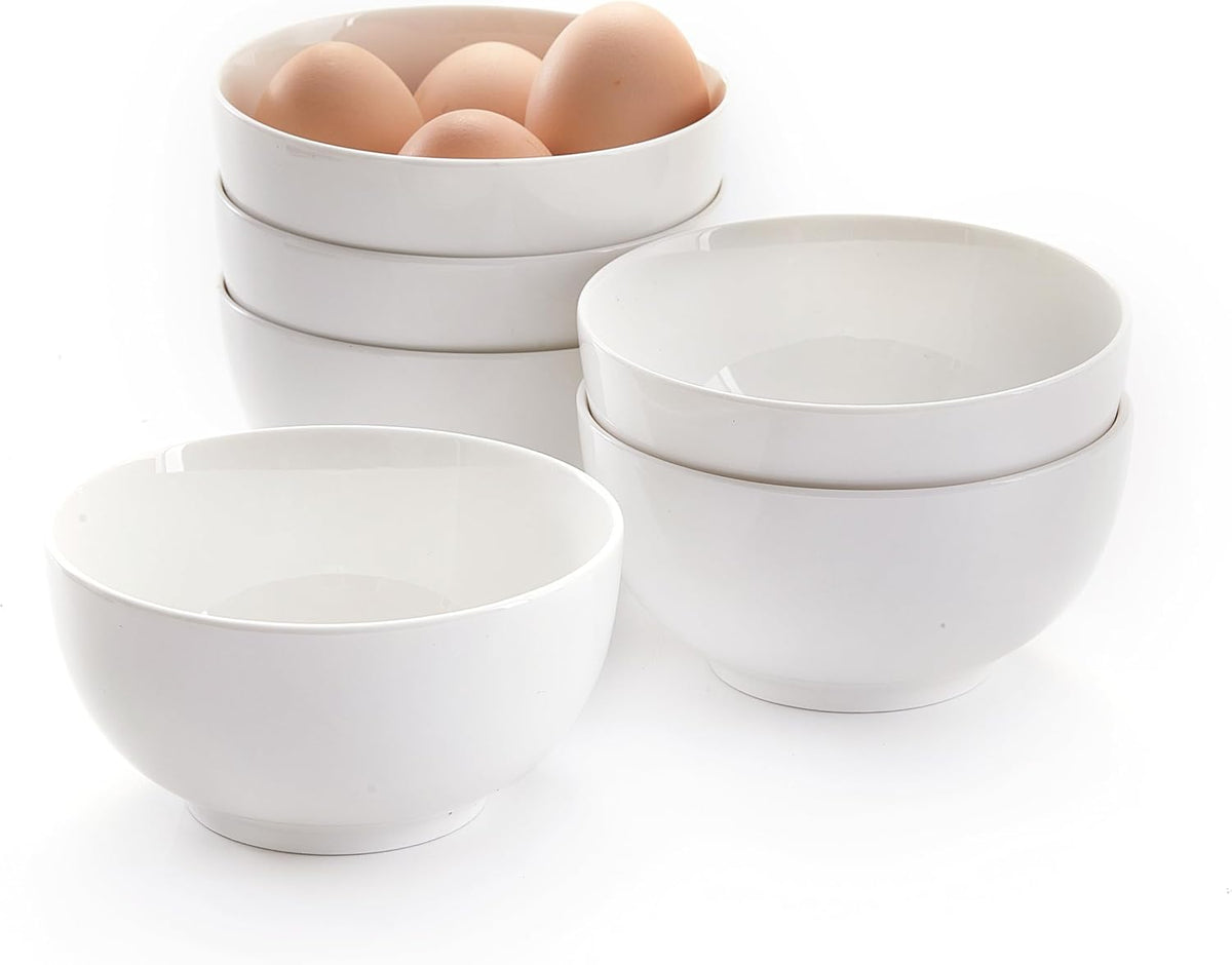 5 Inch Ceramic Cereal Bowls, 16 Ounces Small Bowls Set of 6,White Dipping Bowls for