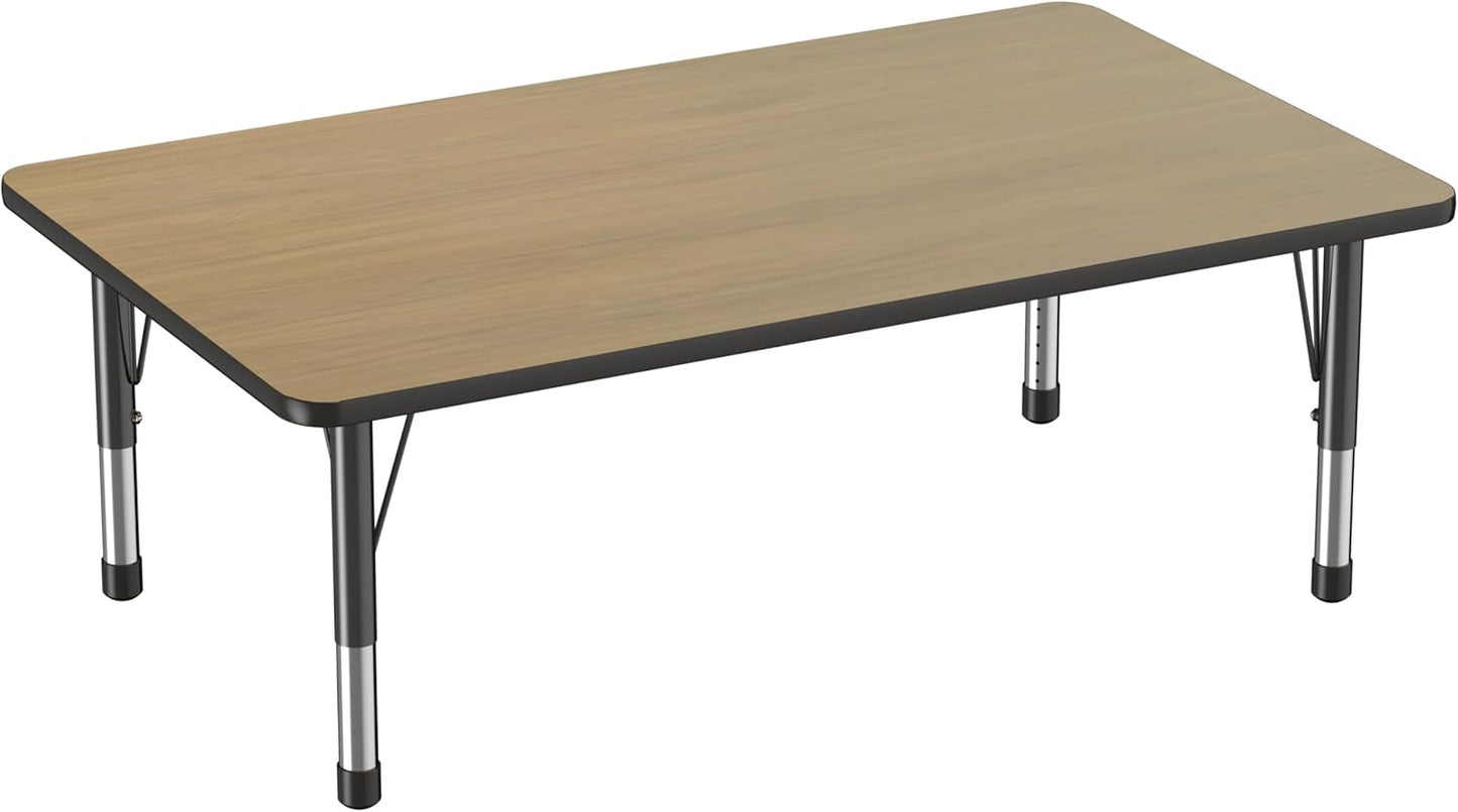 Factory Direct Partners FDP Rectangle (36 x 60 inch) Classroom Table with Adjustable Chunky Toddler