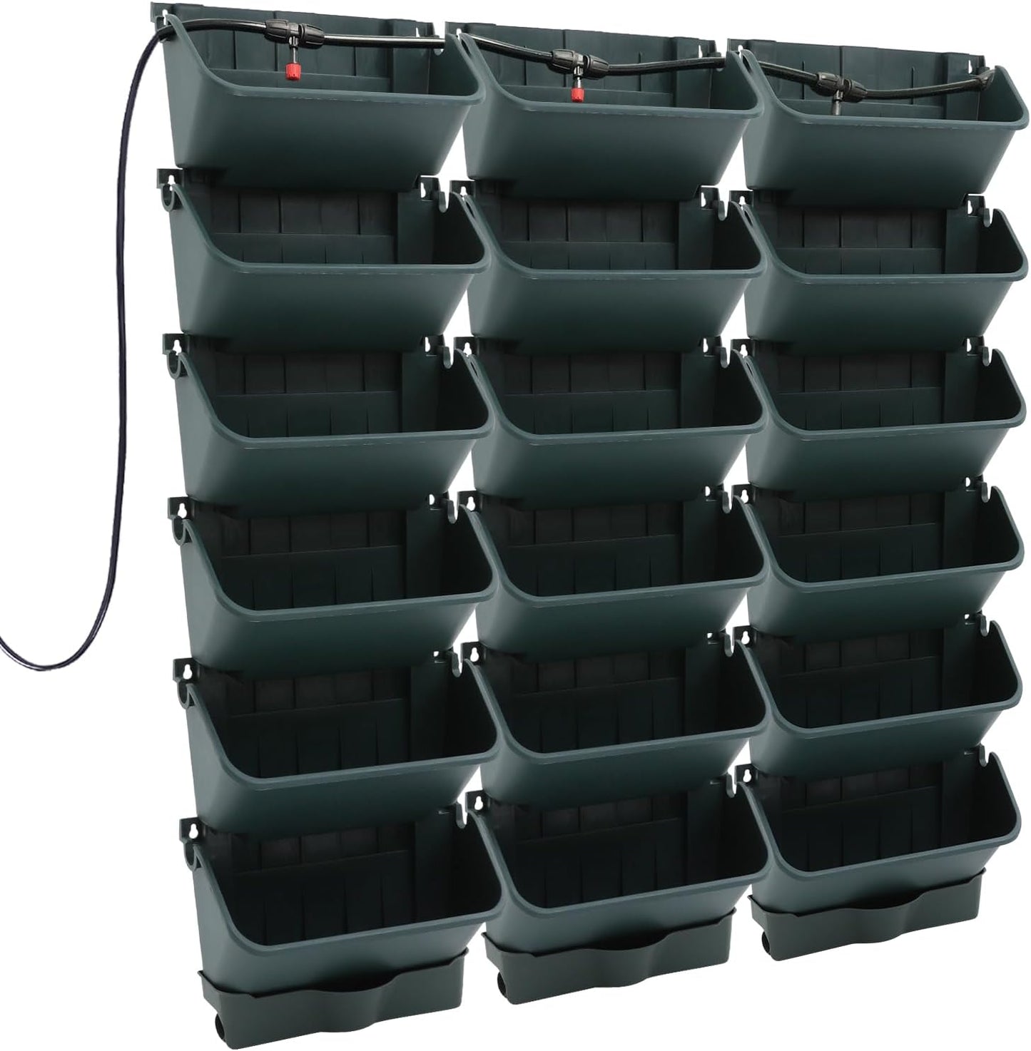 18 Pots Self-Watering Wall-Mounted Planter, 39.4”L x 39.4”H Vertical Wall Planter Self Watering