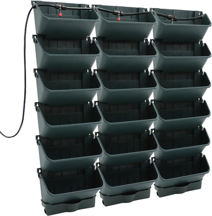 18 Pots Self-Watering Wall-Mounted Planter, 39.4”L x 39.4”H Vertical Wall Planter Self Watering