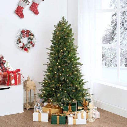 Naomi Home 4.5ft Christmas Tree with Lights, Realistic Fir Christmas Tree Prelit with 679 Branch