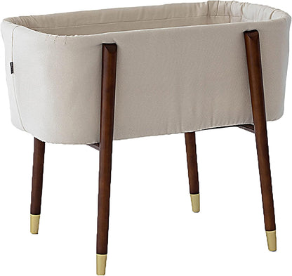 Sova Portable Baby Bassinet, Mid-Century Design with Extra Deep Walls for Newborns and Babies