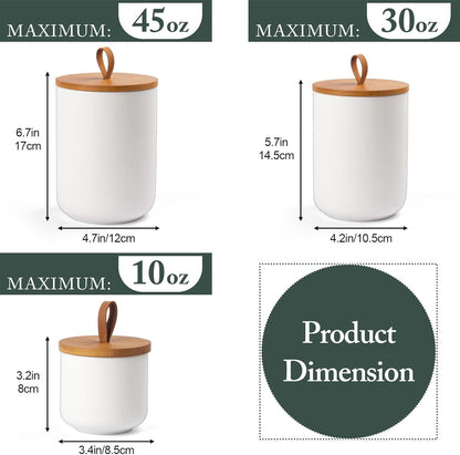 Ceramic Canisters Sets for Kitchen, Airtight Canister with Bamboo Lid, Ceramic Coffee Canister