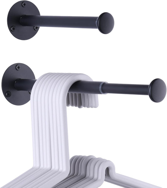 2 Pack Retractable Hanger Holder for Laundry Room, Wall Mount Organizer Rack for Lightweight