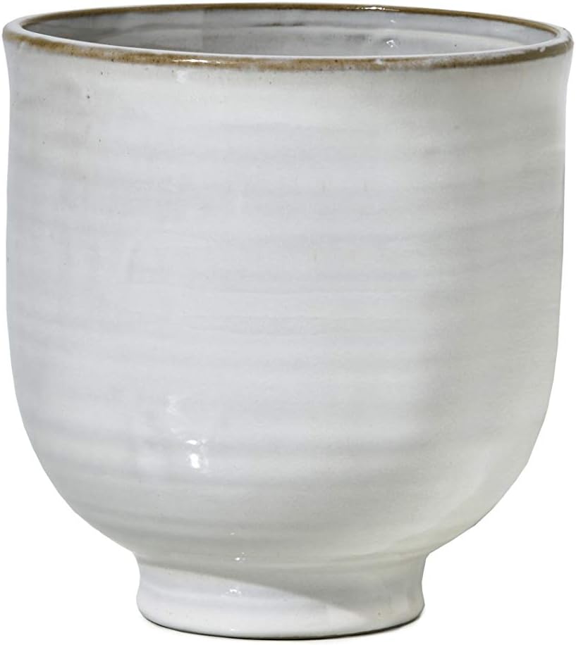 Serene Spaces Living Medium Glazed Ceramic Pedestal Bowl- Centerpiece for Vintage Weddings, Events