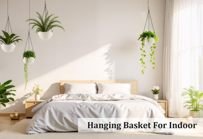 Hanging Planters for Indoor Outdoor Plants 8/10 Inch, 4 Packs Plant Hanger with Drainage Holes