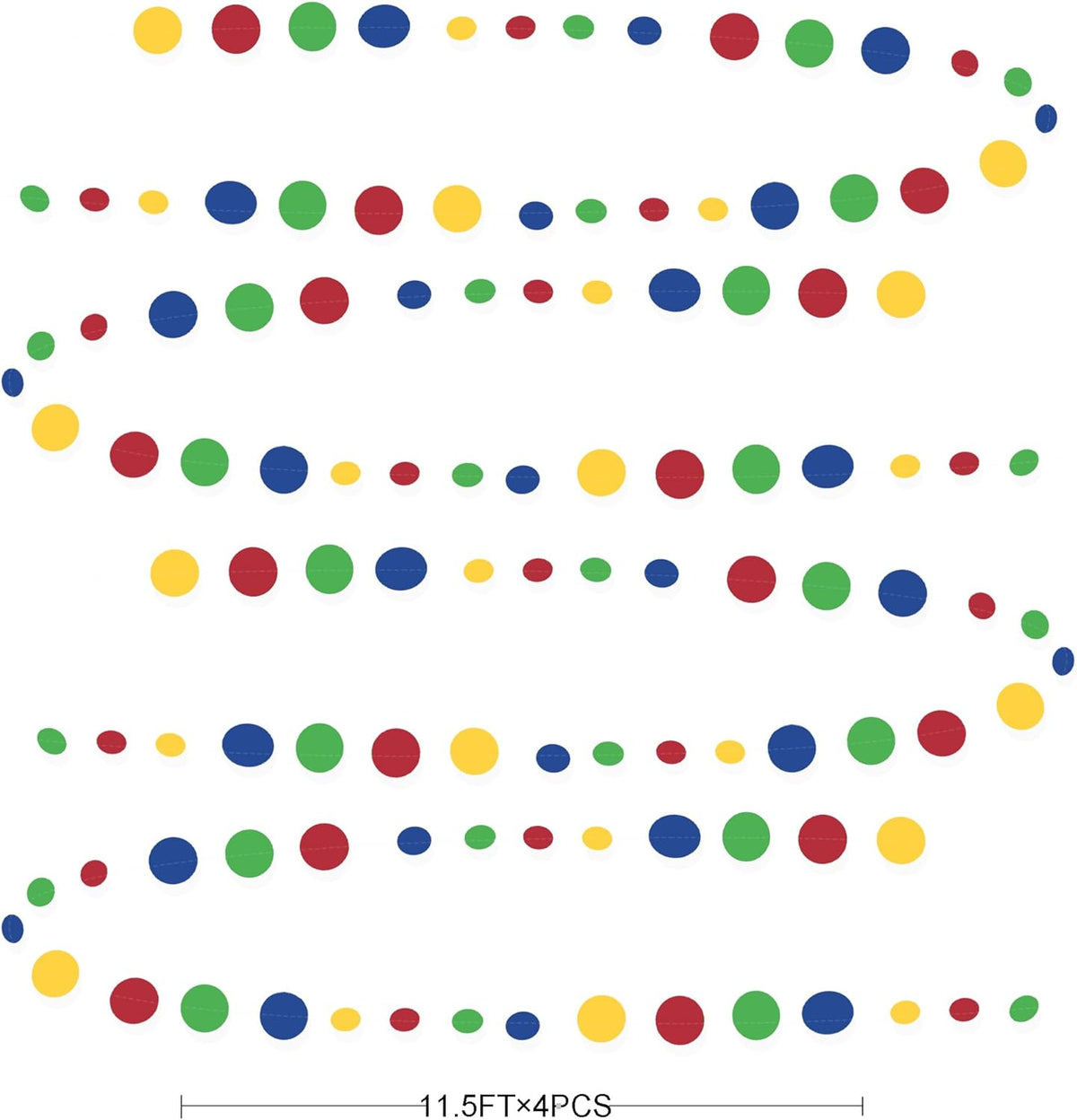 Super Mario Party Decorations Circle Dot Garland Red Blue Yellow Green Hanging Paper Polka Dot