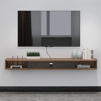 Pmnianhua Floating TV Shelf, 47'' Wall Mounted TV Stand Floating TV Console Media Entertainment