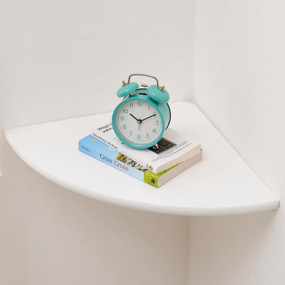 Corner Shelf, Solid Oak Wood Floating Corner Shelf Wall Mount Round End Floating Speaker with Wire