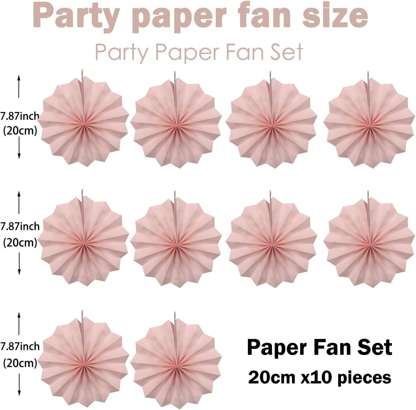 Pink Birthday Decorations,DIY Pink Paper Fans Hanging Decoration ,Party Supplies Party Fans 8in