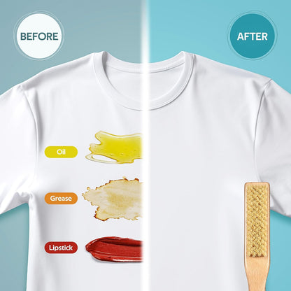 BFWood Laundry Stain Brush, Large Natural Soft Boar Bristles, Removes Tough Stains from Delicate