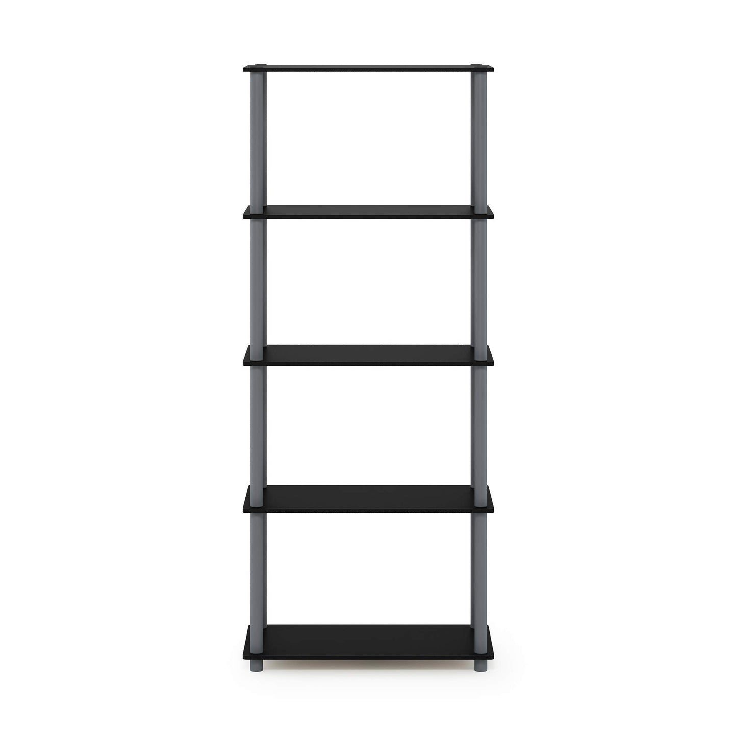 Furinno TURN-N-TUBE Storage Shelves, 5-Tier Book Shelf, Corner Shelf, Toolless Open Shelves, for