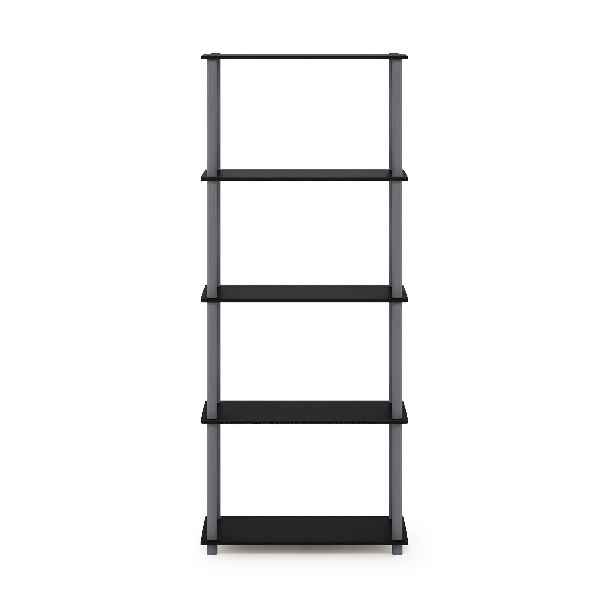 Furinno TURN-N-TUBE Storage Shelves, 5-Tier Book Shelf, Corner Shelf, Toolless Open Shelves, for