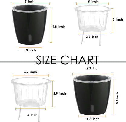 Self-Watering Pots for Indoor Plants, 6-Pack 6.7'' Self Watering Planter with Drainage Holes, Small