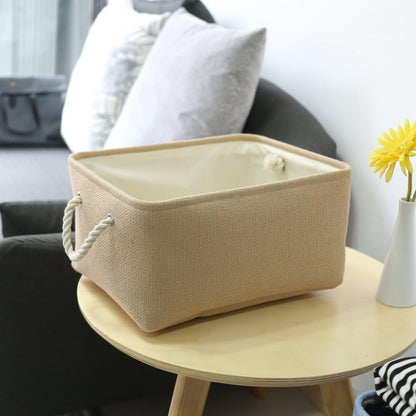TheWarmHome Decorative Basket Rectangular Small Storage Basket Fabric Storage Bin Organizer Basket