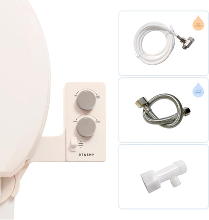 TUSHY Spa Self-Cleaning Warm Water Toilet Bidet Attachment. Adjustable Nozzle, Angle & Pressure