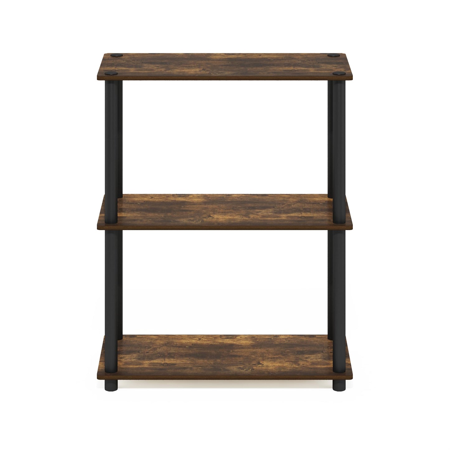 Furinno Turn-N-Tube Storage Shelves, 3-Tier Book Shelf, Corner Shelf, Toolless Open Shelves, for