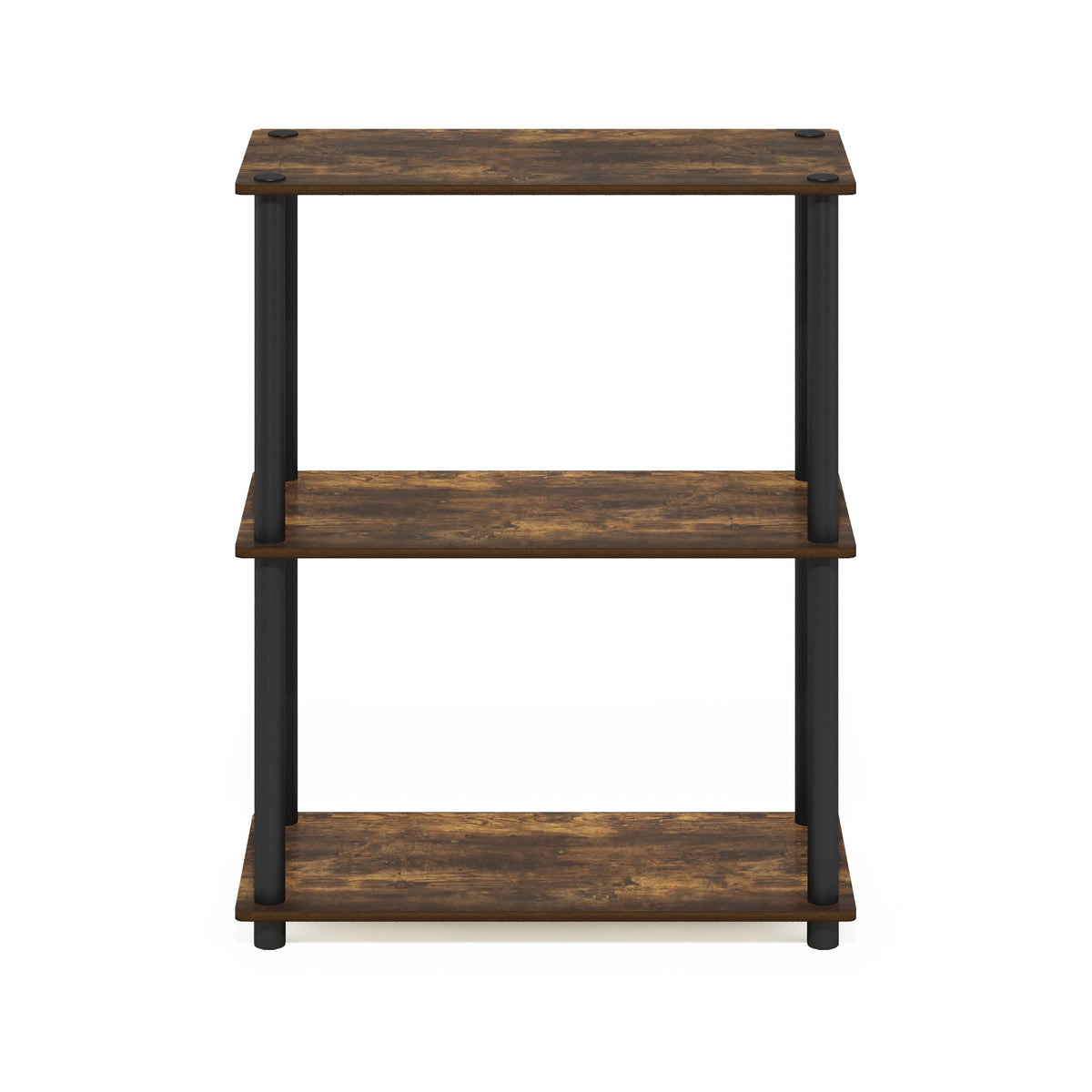 Furinno Turn-N-Tube Storage Shelves, 3-Tier Book Shelf, Corner Shelf, Toolless Open Shelves, for