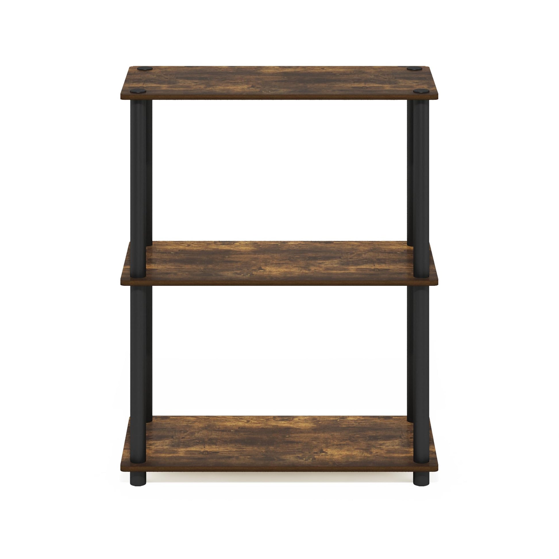 Furinno Turn-N-Tube Storage Shelves, 3-Tier Book Shelf, Corner Shelf, Toolless Open Shelves, for