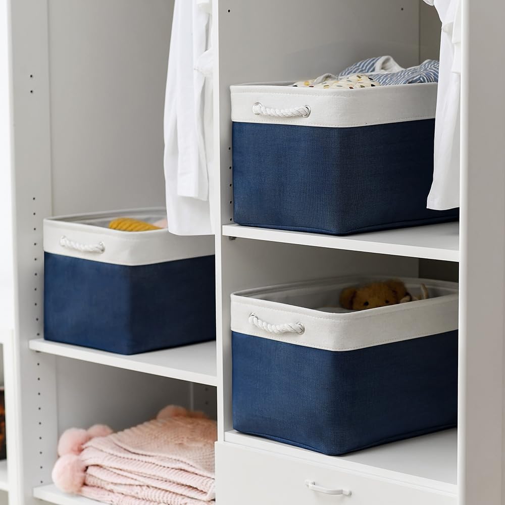 TheWarmHome Organization and Storage for Organizing - 3 Pack 16x12x12 inch Cube Storage Bin for