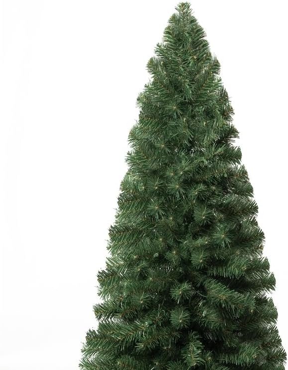 Naomi Home 9ft Slim Christmas Tree with Lights Realistic Skinny Pencil Christmas Tree Prelit with