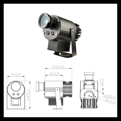 50W LED Logo GOBO Projector DJ Effect Light Including Free Custom Glass GOBO to Project Image for