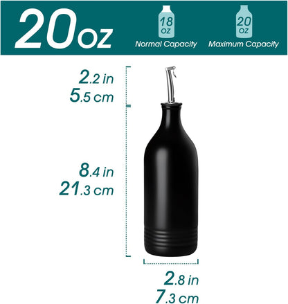 vancasso 20 Oz Ceramic Olive Oil Dispenser Bottle, Bottle Dispenser with Spout and Funnel for