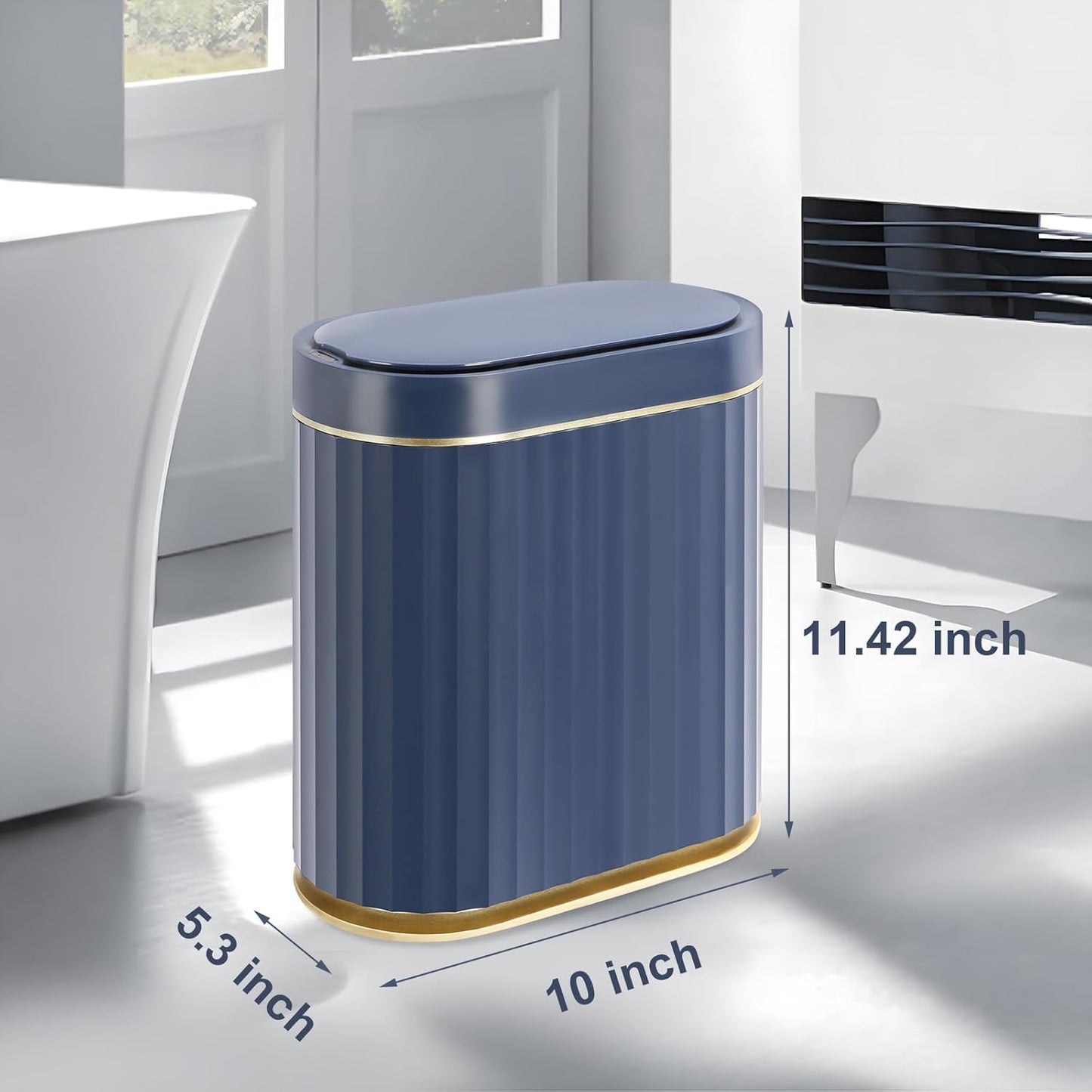 ELPHECO 2 Gallon Sensor Trash Can - 7.5L Waterproof Motion Sensor Trash Can, Automatic Bathroom