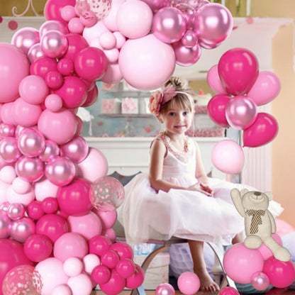 Amandir 153pcs Pink Balloon Garland Arch Kit, Different Sizes 18 12 10 5 inch Hot Pink Latex