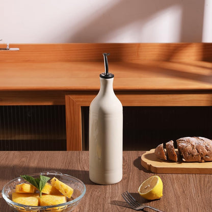 Sweejar Large Ceramic Olive Oil Dispenser Bottle, Opaque Oil Cruet Protects Oil to Reduce