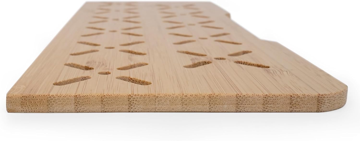 Natural Bamboo Storage Tray with 5 Custom Dividers, Deep Drawer Organizer for Kitchen, Small