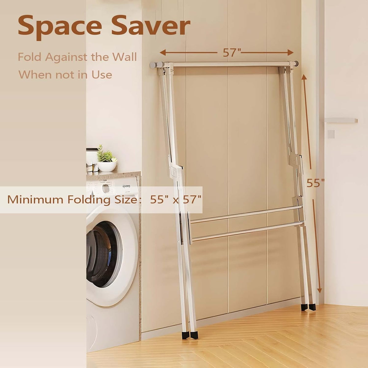 JAUREE Clothes Drying Rack 2 Tiers, Heavy Duty Drying Rack Clothing Folding Indoor Outdoor
