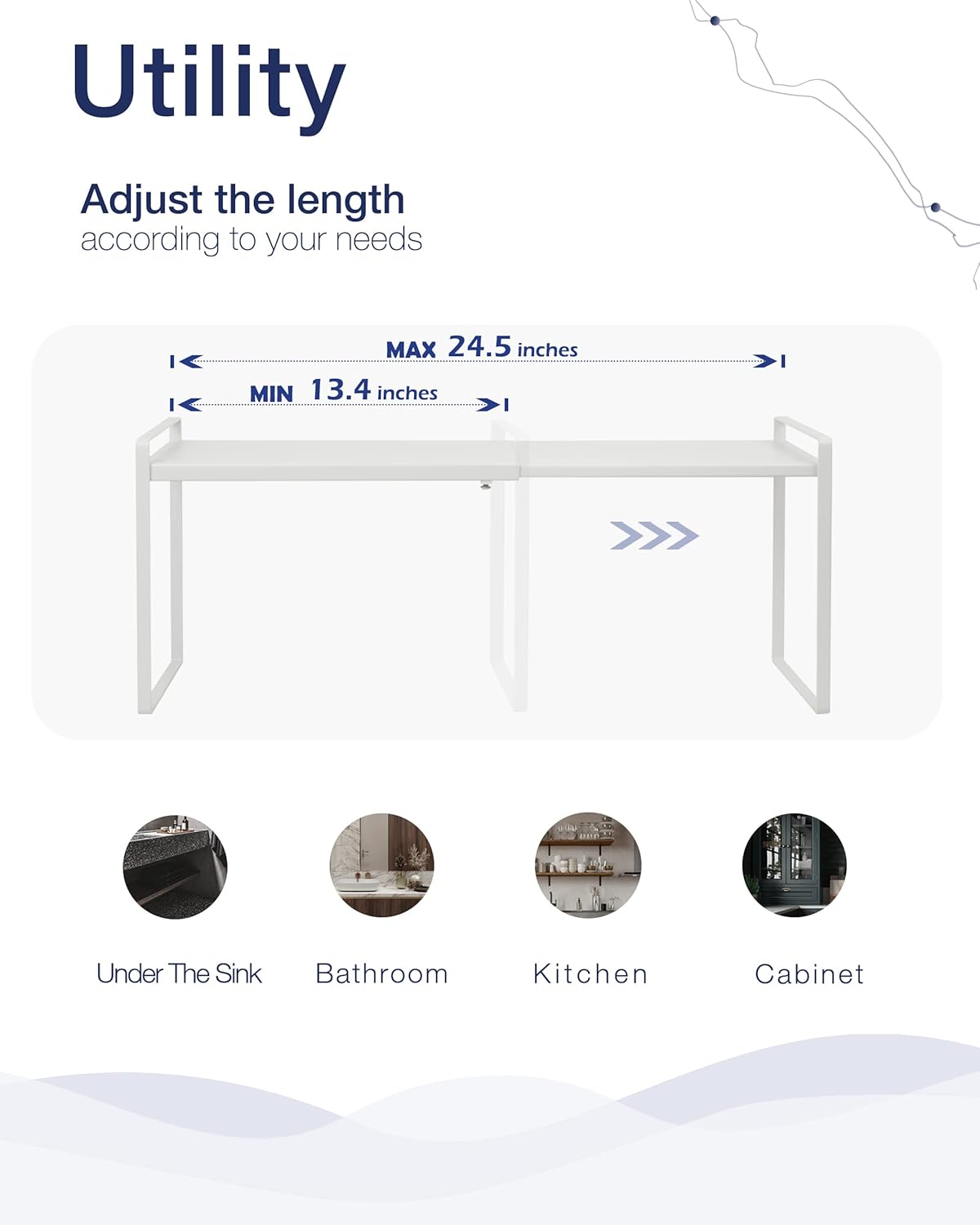 Nxconsu Expandable Cabinet Shelf Organizer Riser for Kitchen Pantry Cupboard Under Sink Countertop
