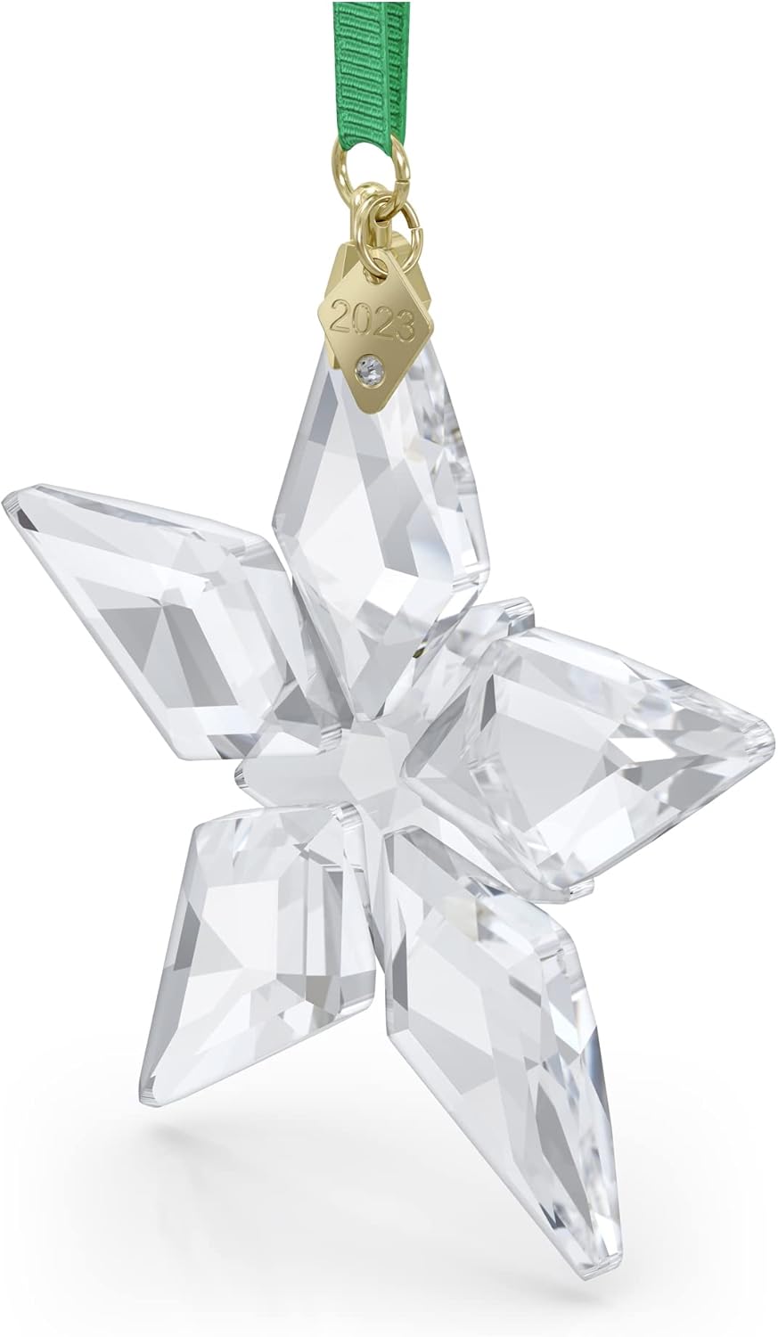 Swarovski Annual Edition 2023 Ornament, Clear Crystal Star with 97 Facets, Gold-Tone Finished Tag