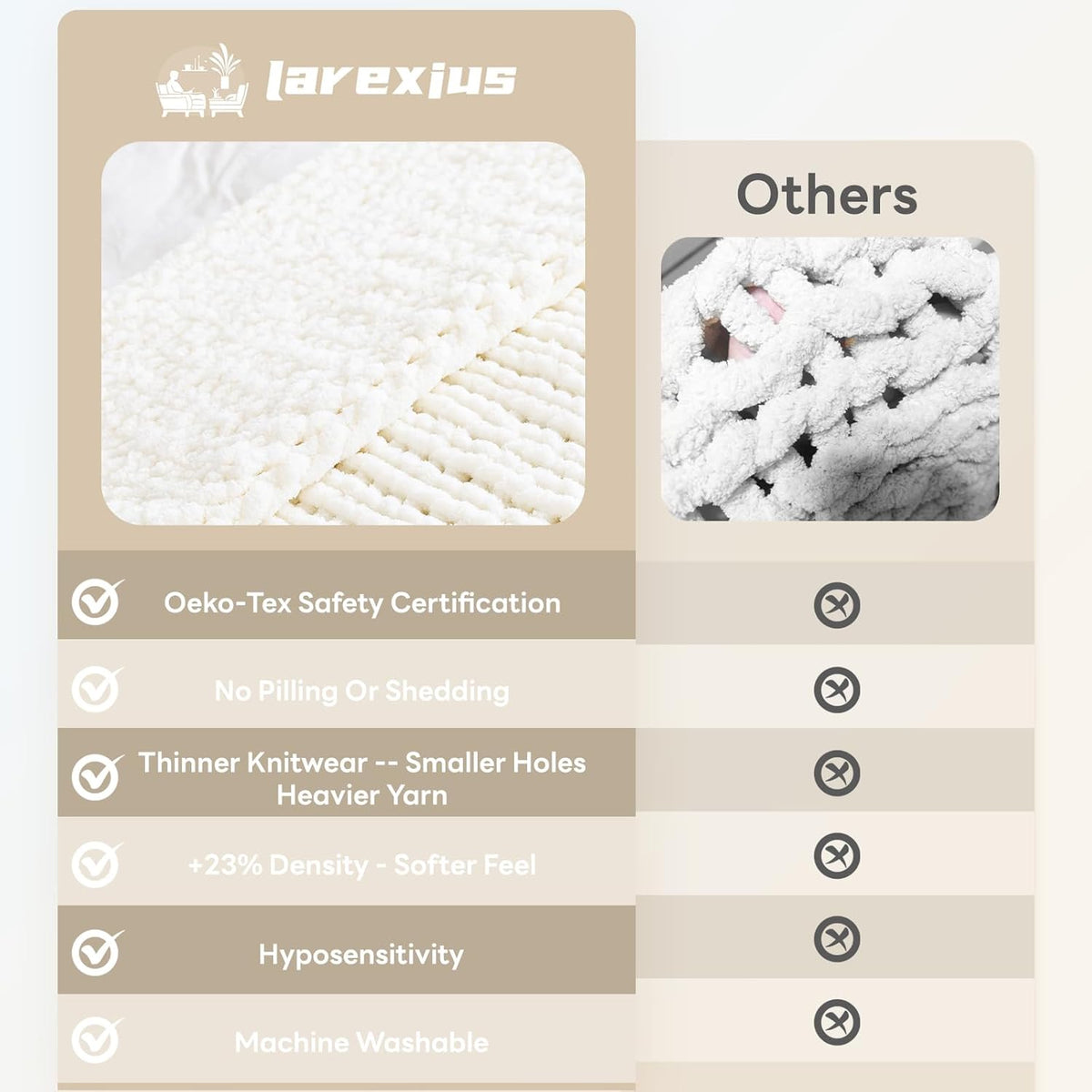 Chunky Knit Blanket - Luxury Soft Cozy Extra Large Size (80 * 90) Throw Blanket,100% Woven Blanket