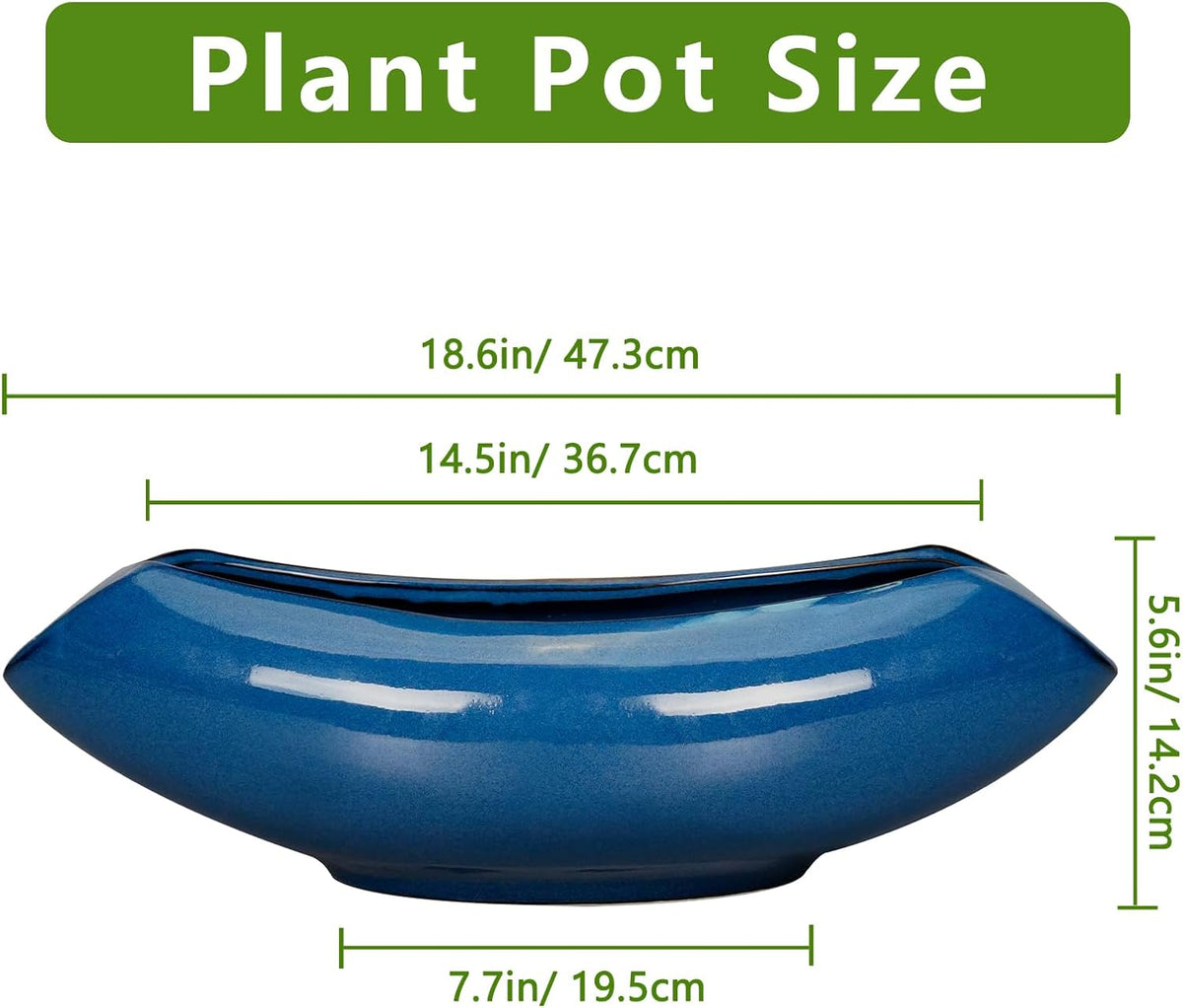 Bonsai Tree Pot 18 Inch - Ceramic Succulent Pots Large Bonsai Planter for Indoor Outdoor Plants
