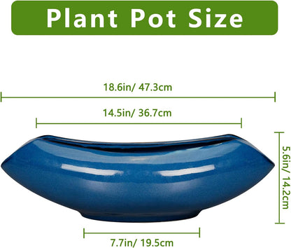 Bonsai Tree Pot 18 Inch - Ceramic Succulent Pots Large Bonsai Planter for Indoor Outdoor Plants