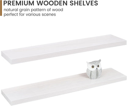 Floating Shelves 36 Inches Long - 8 Inch Deep Rustic Premium Solid Pine Wood for Storage