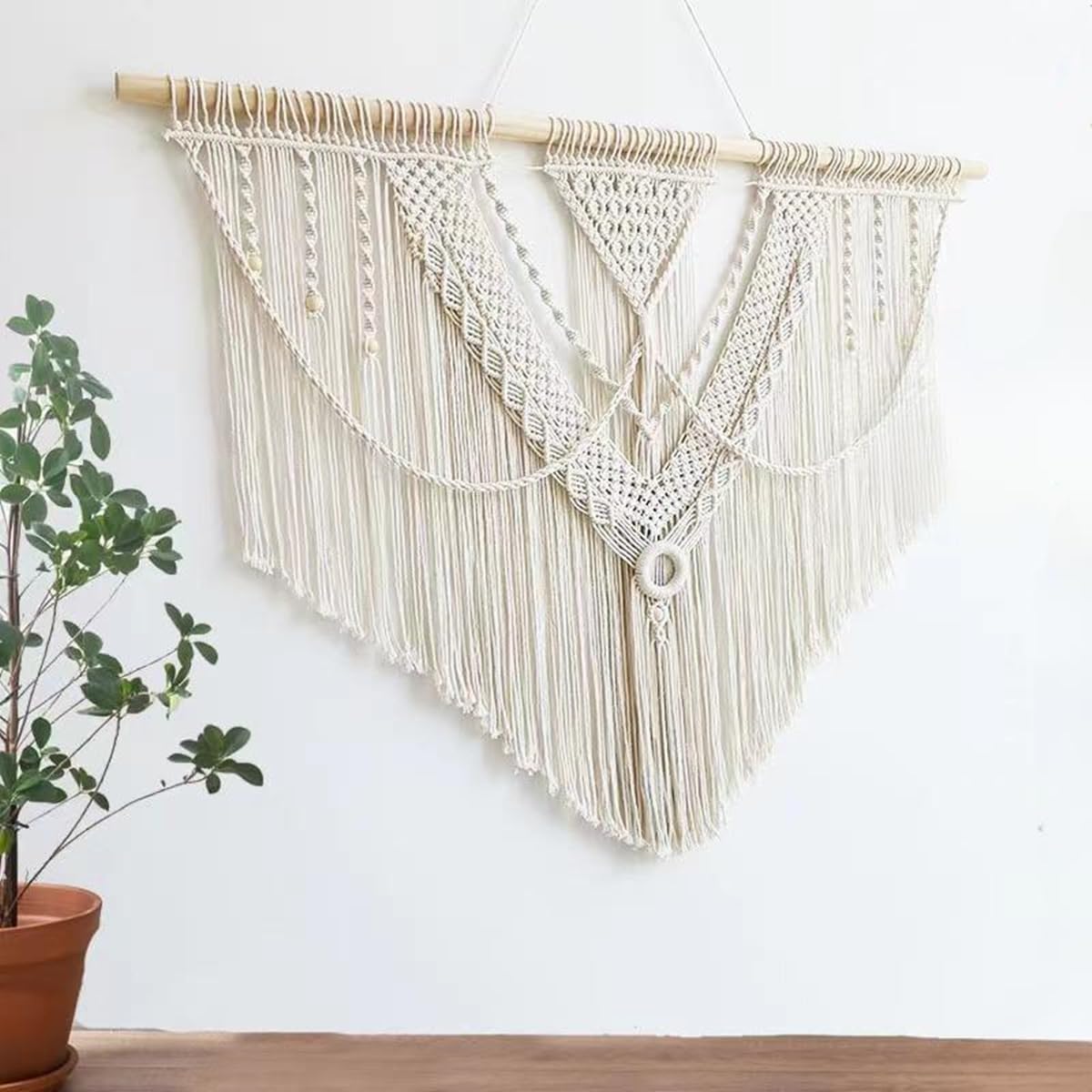 guzhiou large macrame wall hanging - Boho Tapestry Macrame Wall Decor Art- Chic Bohemian Handmade
