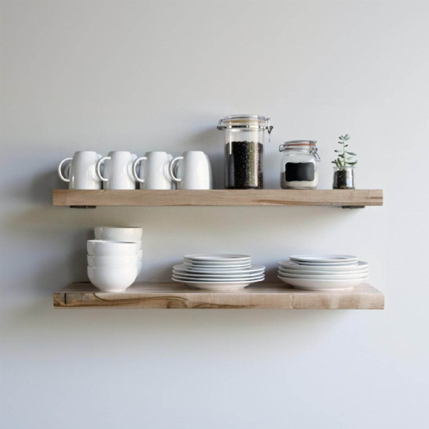 Urban Legacy Deep Floating Shelves | Wormy Maple with Furniture Grade Clear Coat | Low Profile