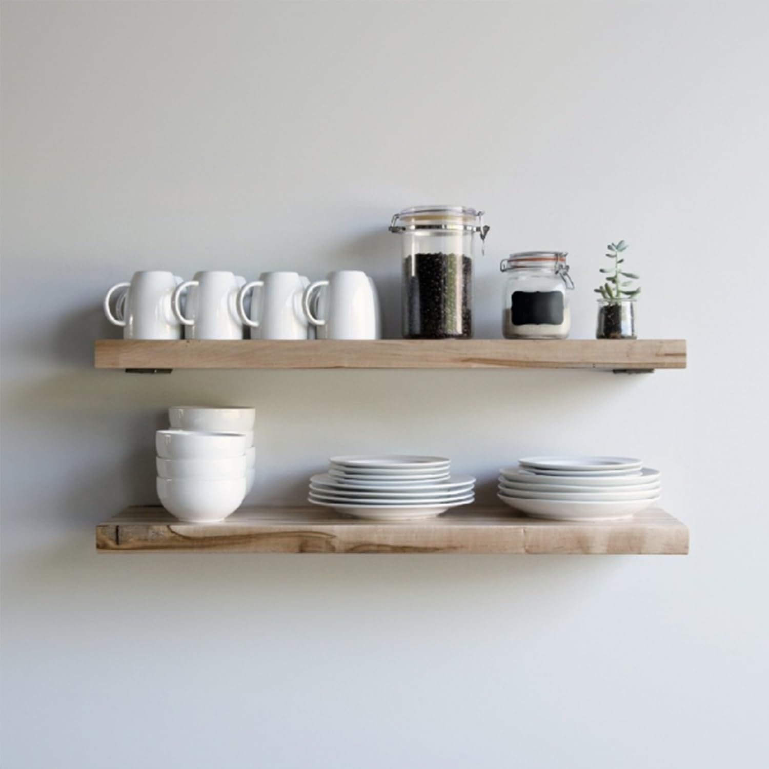 Urban Legacy Deep Floating Shelves | Wormy Maple with Furniture Grade Clear Coat | Low Profile