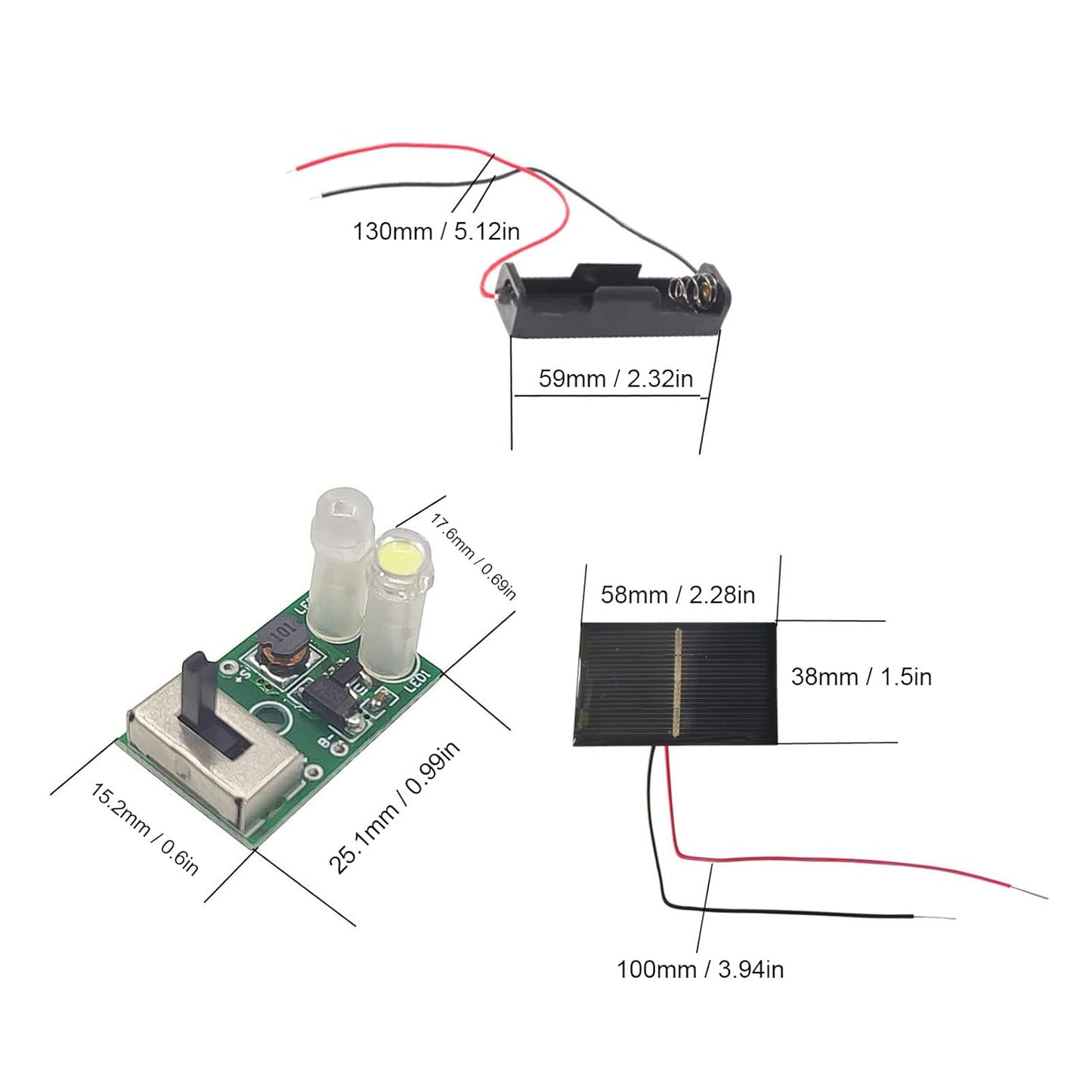 Solar Light Control Panel Kit 1.2V Solar Light Control Board Charging PCB Solar Lawn Lamp Control