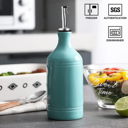 Sweejar Ceramic Olive Oil Dispenser Bottle, Opaque Oil Cruet Protects Oil to Reduce Oxidation