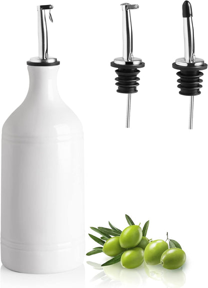 Sweejar Ceramic Olive Oil Dispenser Bottle, Opaque Oil Cruet Protects Oil to Reduce Oxidation