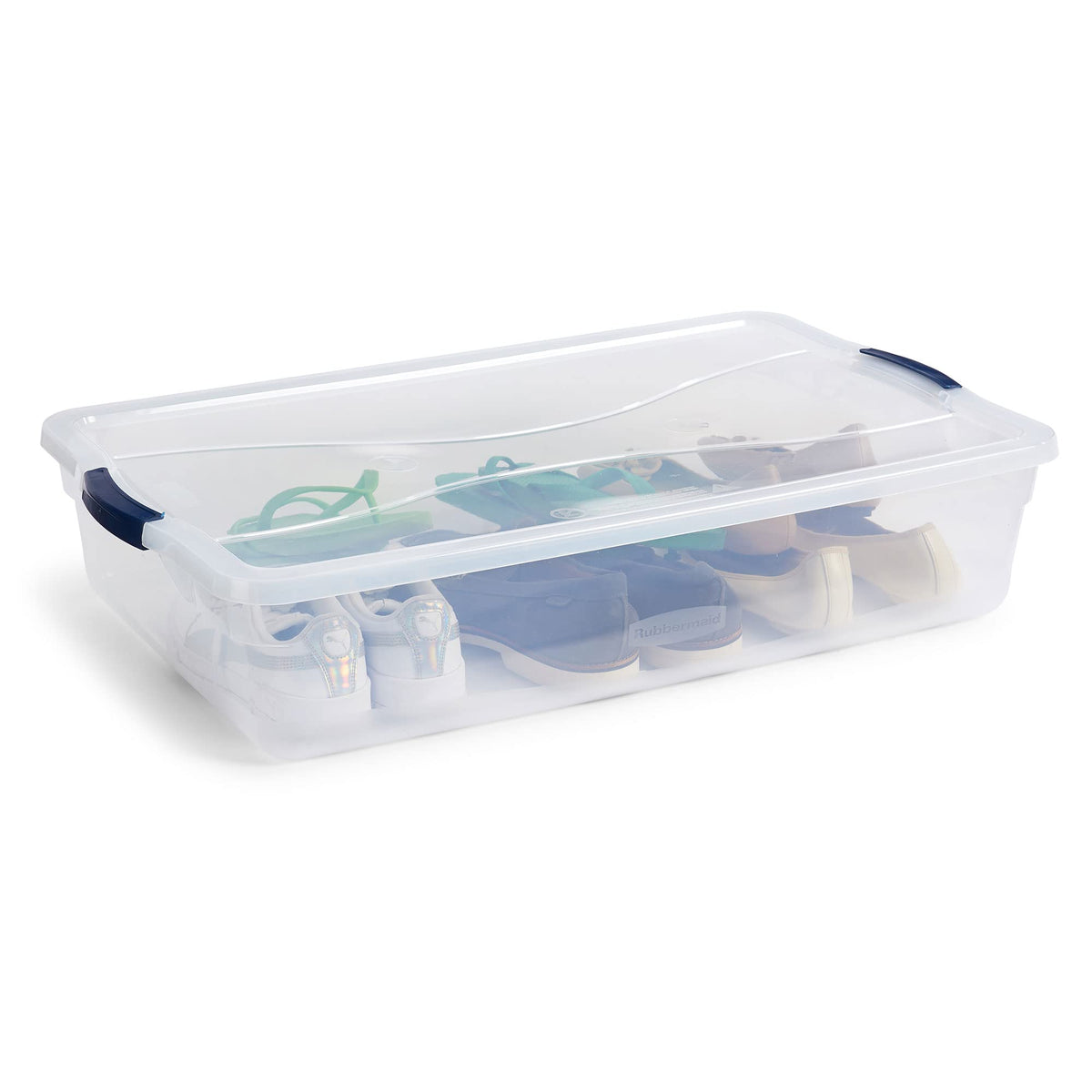 Rubbermaid Cleverstore 42 Quart Stackable Plastic Storage Container Organizer Bin with Latching
