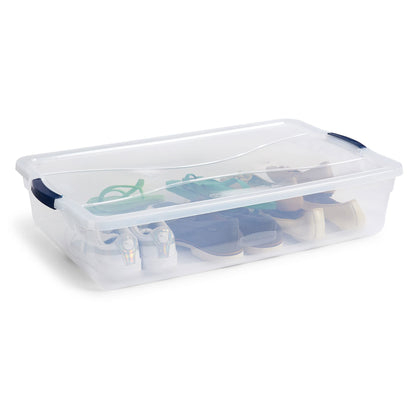 Rubbermaid Cleverstore 42 Quart Stackable Plastic Storage Container Organizer Bin with Latching
