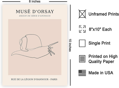 Poster Master Vintage Poster - Retro One Line Snail Drawing Print - Snail Line Art - Minimal Gift