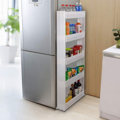 Laundry Room Organizer, Mobile Shelving Unit Organizer with 5 Large Storage Baskets, Gap Storage