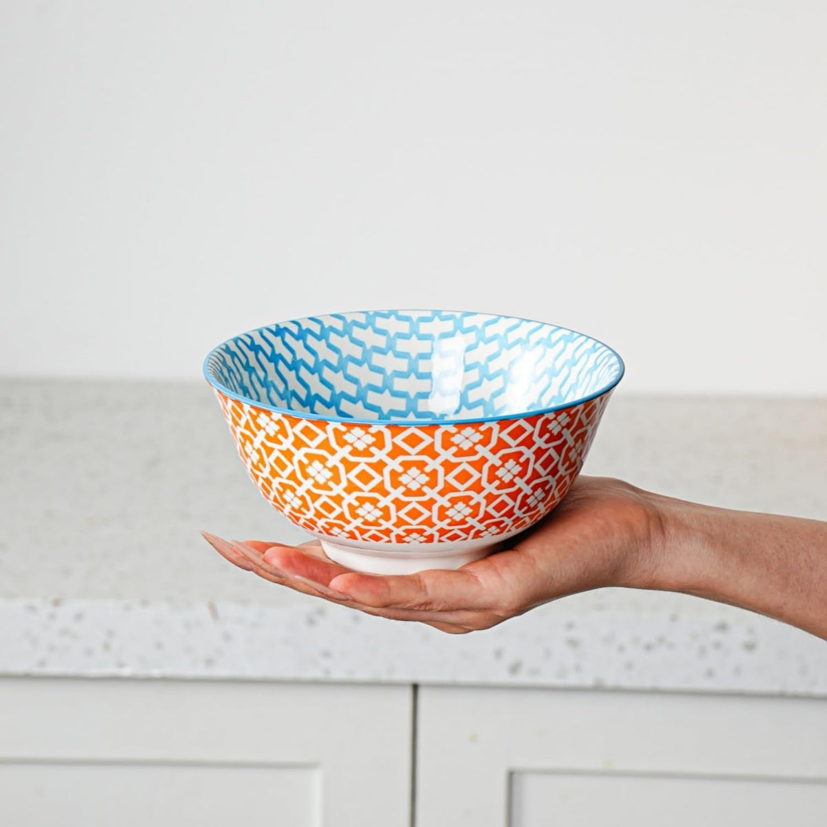Ceramic Soup Bowls Set - 24 Oz Deep Cereal Bowl - 6 Inch Large Kitchen Dinner Bowl Eating Pasta